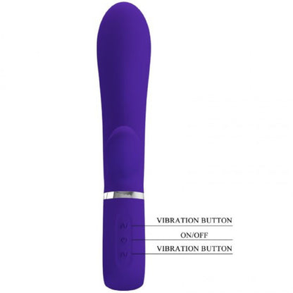 Thomas Super Soft Silicone Rabbit Vibrator – Purple – 7 Functions