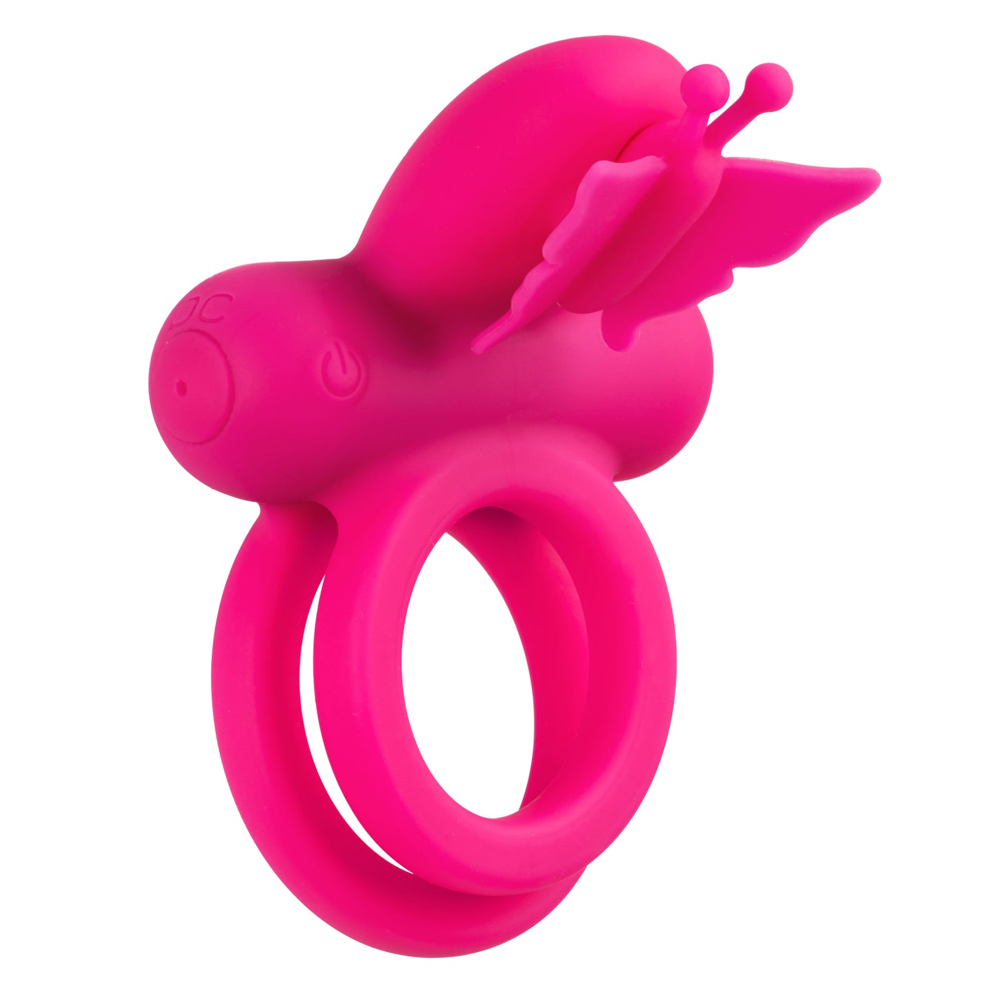 CalExotics Silicone Rechargeable Dual Butterfly Ring – Pink