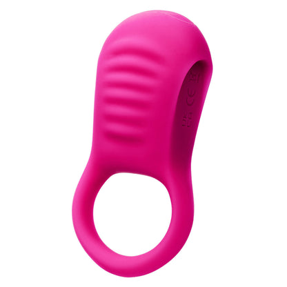 Basic Essentials Rechargeable Ridge Rider Ring - Pink - Couples Enhancer with 10 Vibration Speeds