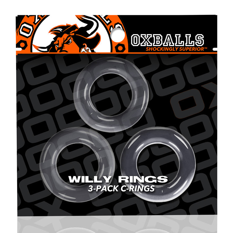Oxballs Willy Rings 3-Pack Cockrings - Clear - Super Stretch