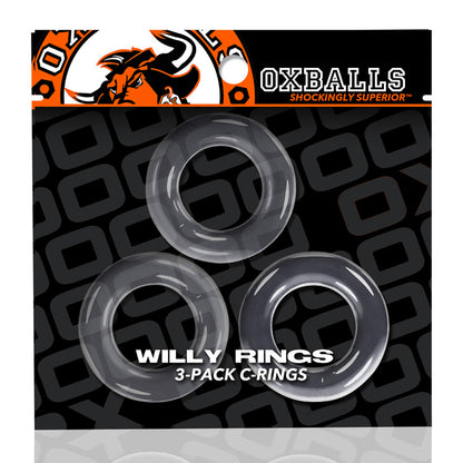 Oxballs Willy Rings 3-Pack Cockrings - Clear - Super Stretch