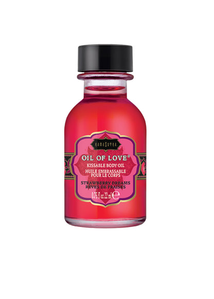 Kama Sutra Oil of Love - Strawberry Dreams - Kissable Foreplay Oil - 0.75 Fl. Oz.