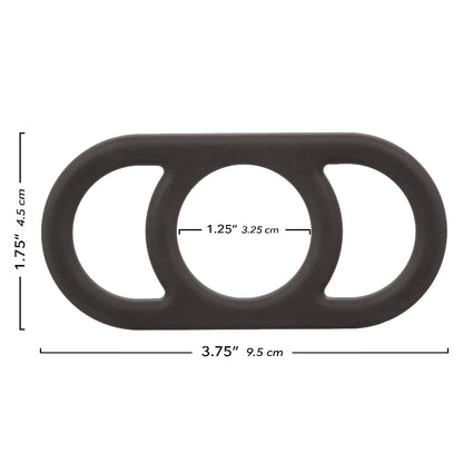 CalExotics Alpha Liquid Silicone Commander Ring - Black - Waterproof Enhancer