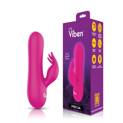 Viben Freyja Mini Triple Ticklers Rabbit Vibe – Hot Pink