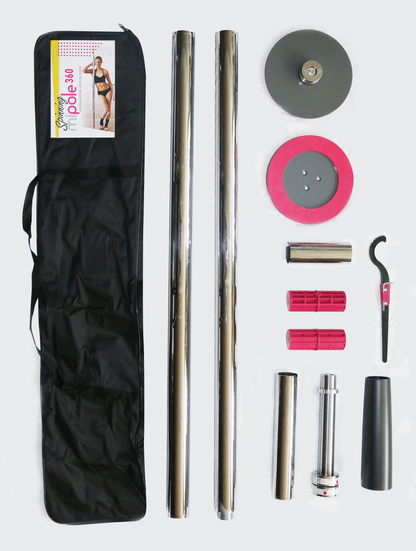 Mipole 360 Spinning Dance Pole – Silver – Portable and Adjustable