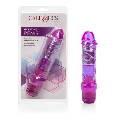 CalExotics Waterproof Crystalessence Gyrating Penis - Purple - Multi-Speed Vibrating