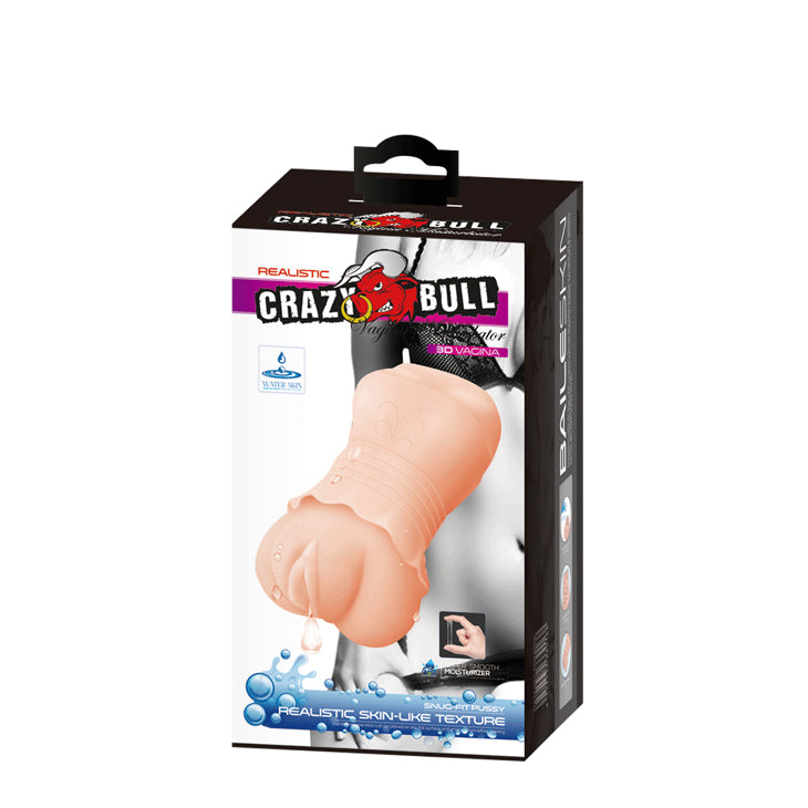 Pretty Love Crazy Bull No Lube Masturbator Sleeve - Realistic Pussy - Beige
