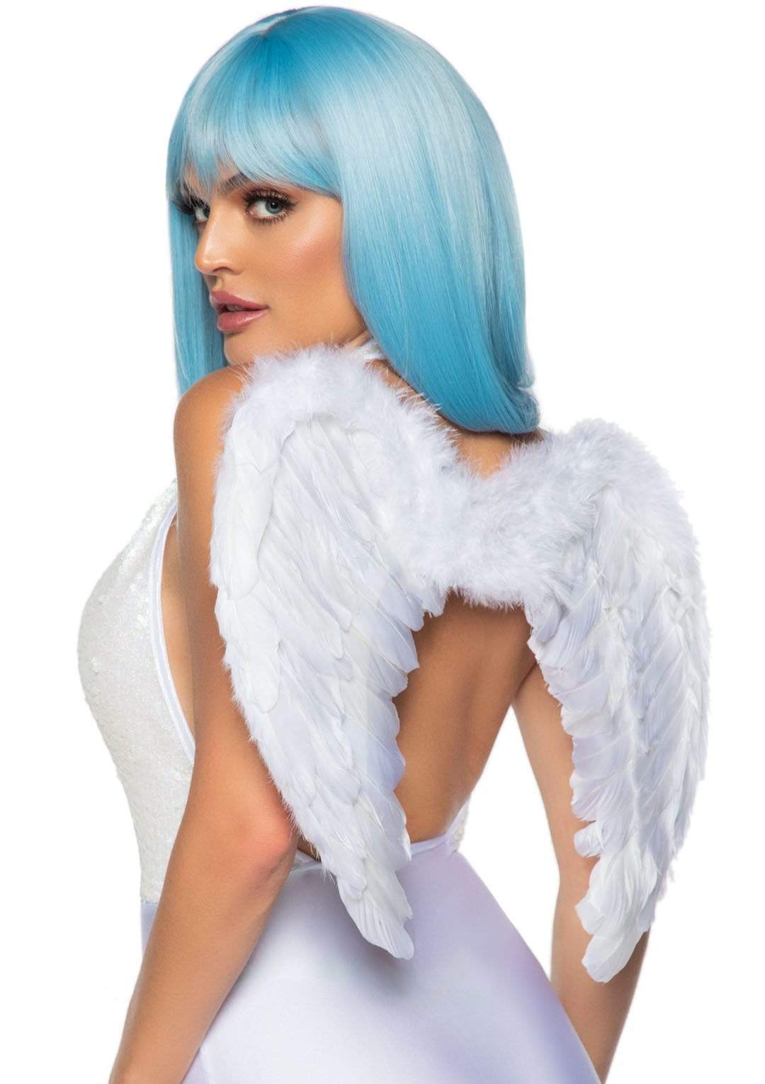 Leg Avenue Marabou Trimmed Feather Wings - White Costume Accessory
