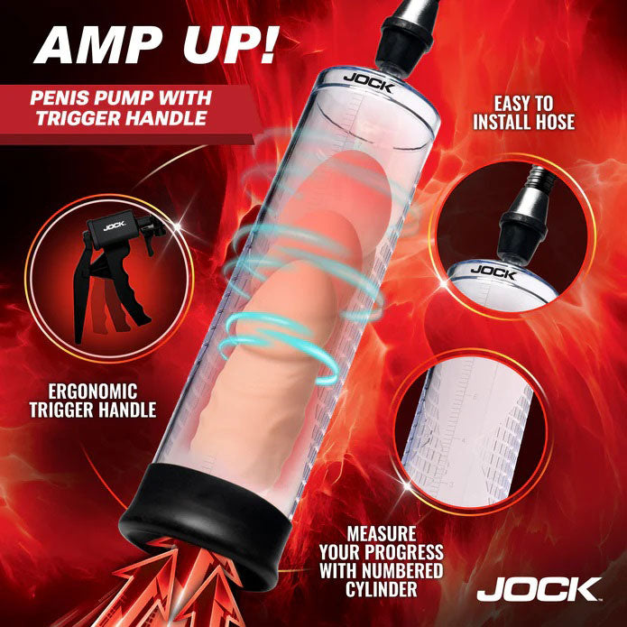Curve Toys Amp Up Penis Pump with Trigger Handle - Clear
