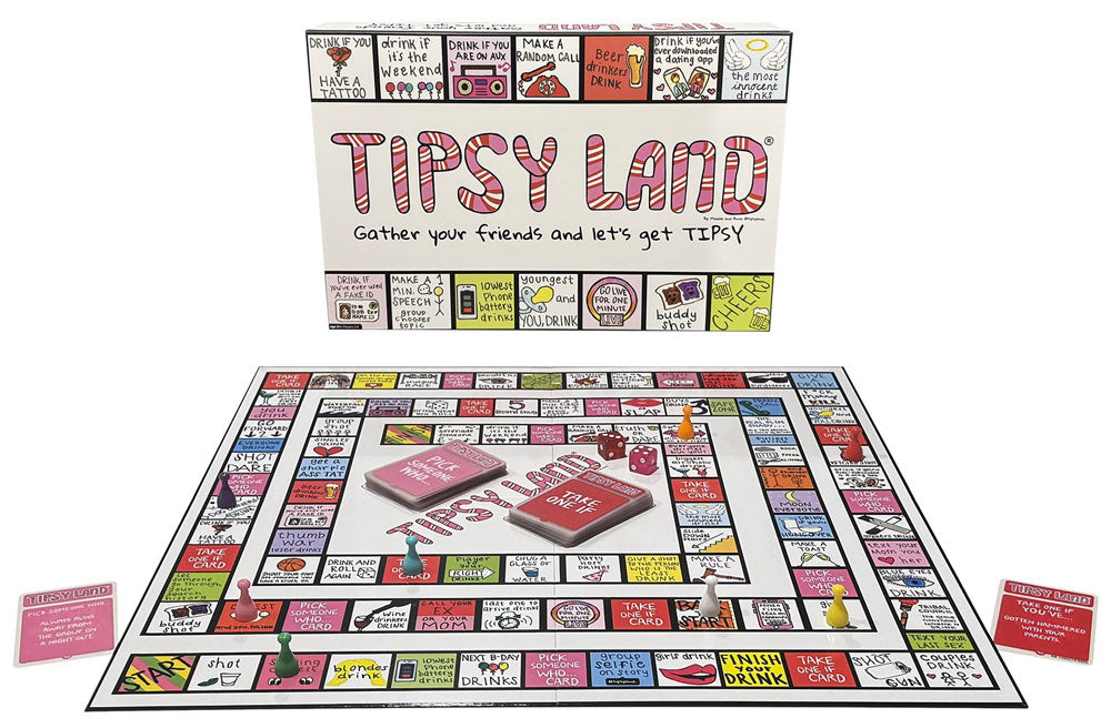 Tipsy Land Board Game – Fun Drinking Game