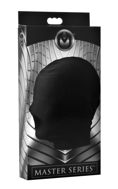 XR Brands Spandex Hood with Padded Eyes and Open Mouth – Black
