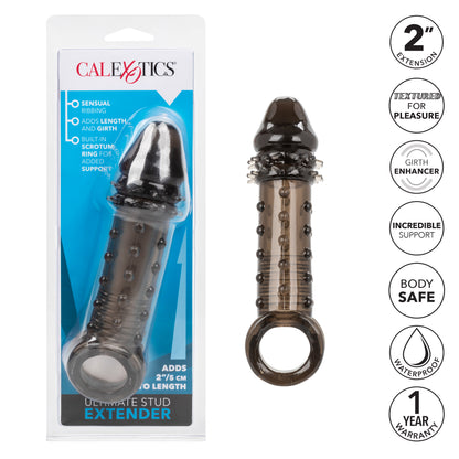 CalExotics Ultimate Stud Extender Male Enhancer – Gray, Adds 2 Inches Length