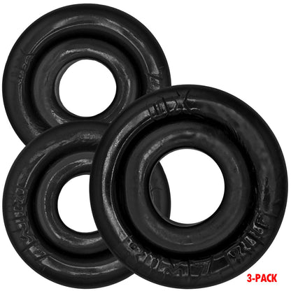 Oxballs Rimringz Multi Size 3 Pack Cockrings – Black