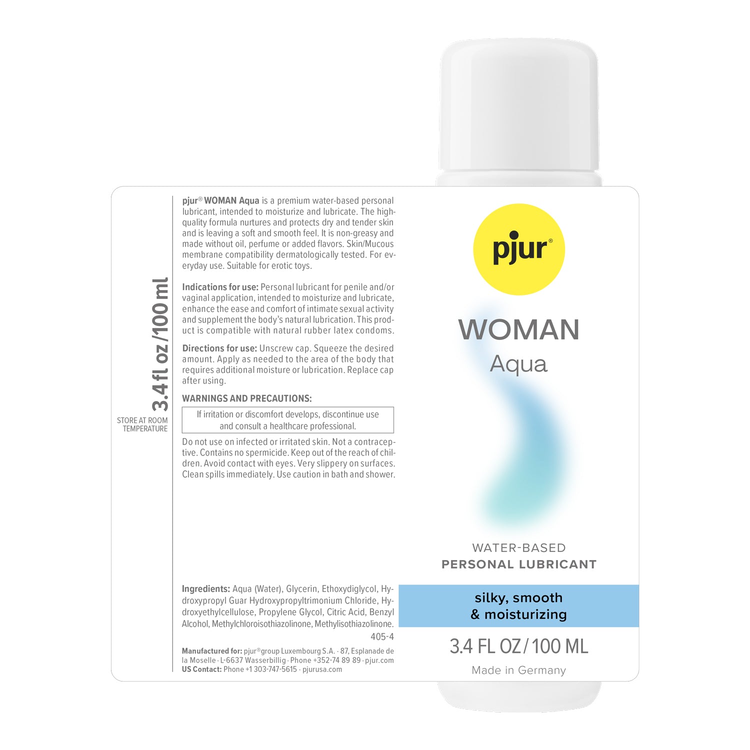 Pjur Woman Aqua Personal Lubricant – 100ml – Water-Based, Fragrance-Free