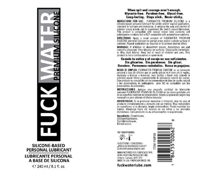 Fuck Water Premium Silicone Lubricant – 8 Fl. Oz. – Clear