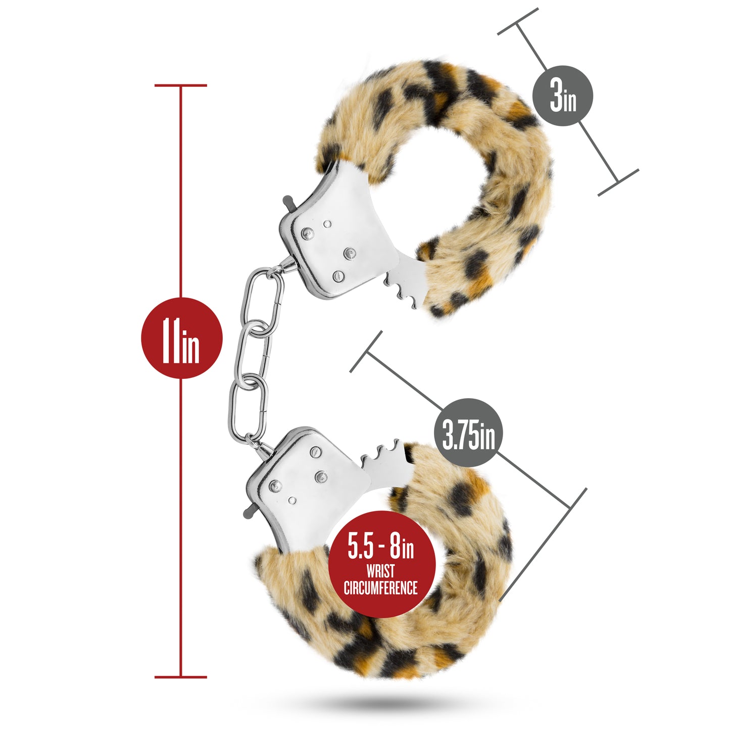 Blush Temptasia Cuffs - Leopard Print Adjustable Cuffs with Safety Release