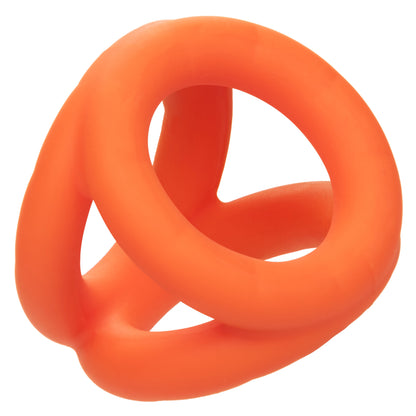 CalExotics Alpha Liquid Silicone Tri-Ring - Orange - Triple Ring Cock and Scrotum Enhancer