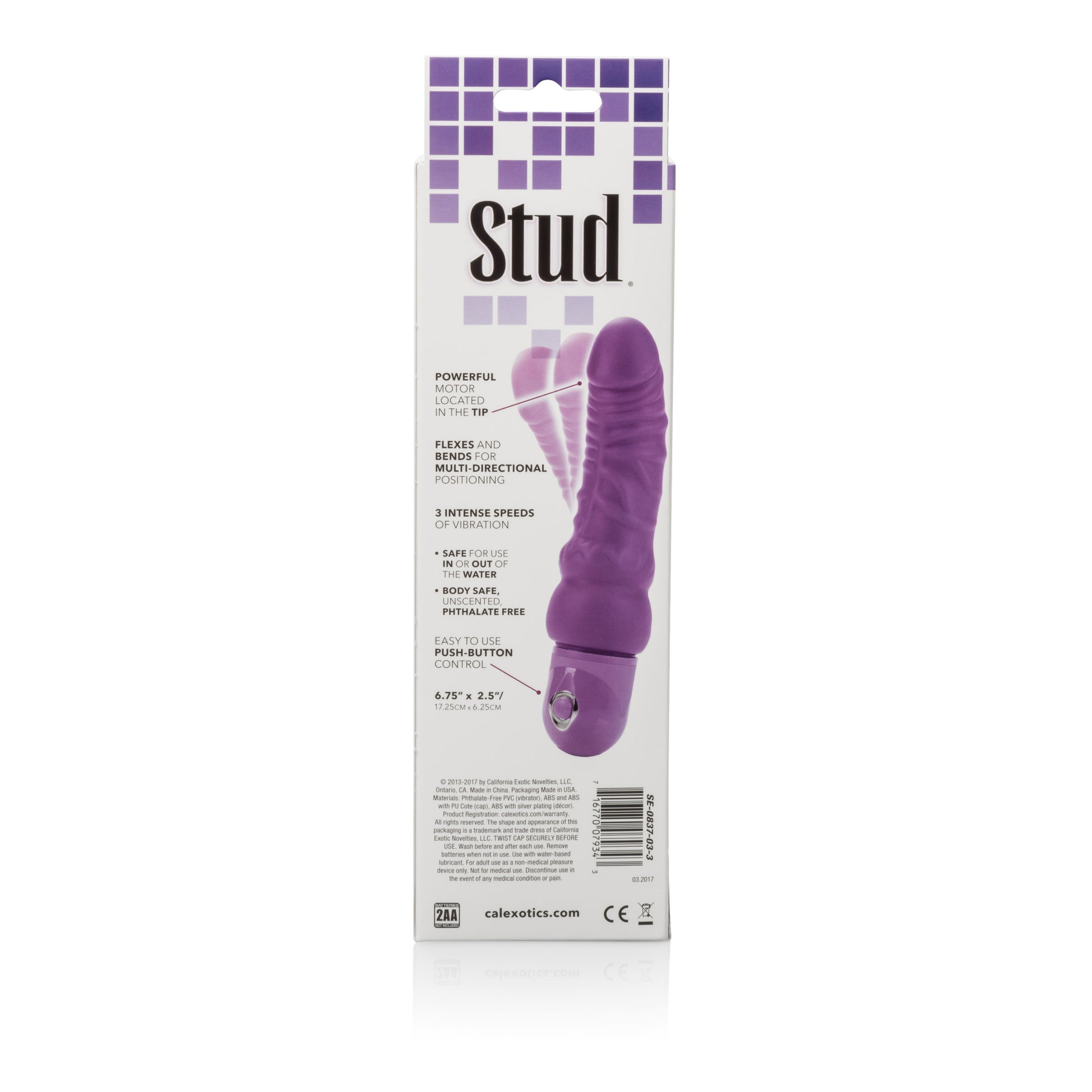 CalExotics Bendie Power Stud - Curvy - Purple - Multi-Speed Vibrator