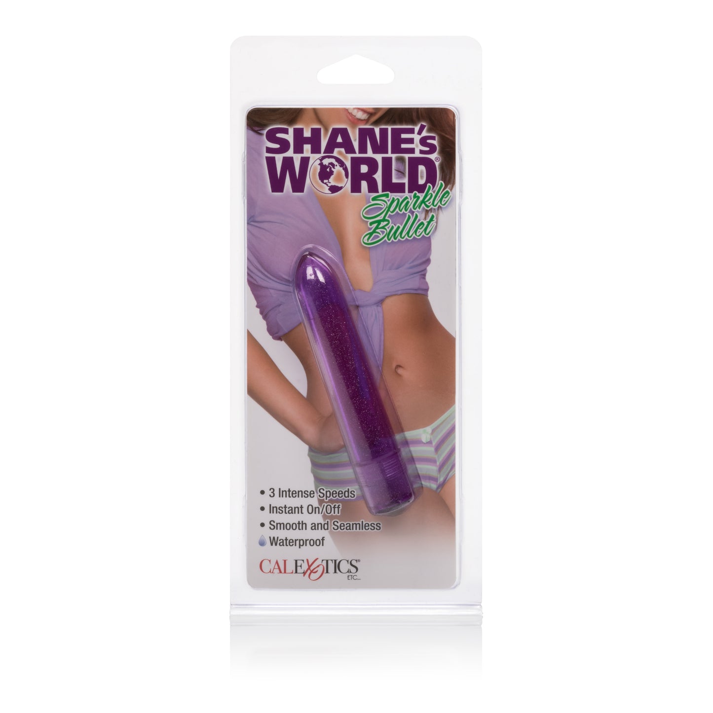 CalExotics Shane's World Sparkle Bullet – Purple – 3-Speed Waterproof Vibrator