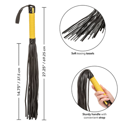 CalExotics Boundless Flogger – Black – Vegan Leather Hand Whip