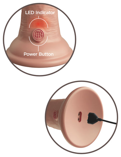 Pipedream King Cock Elite 6 Inch Vibrating Silicone Dual Density Cock - Beige