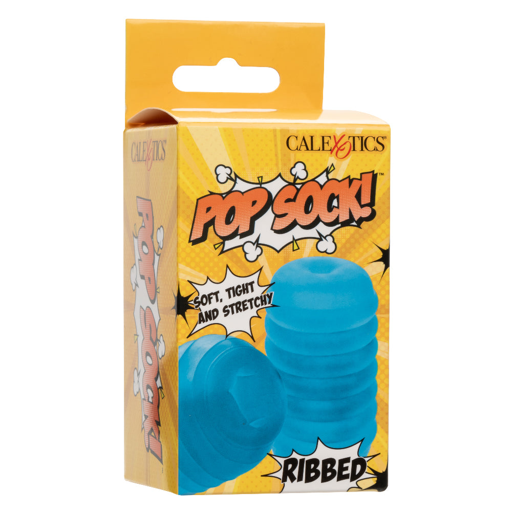 CalExotics Pop Sock Ribbed Stroker – Blue