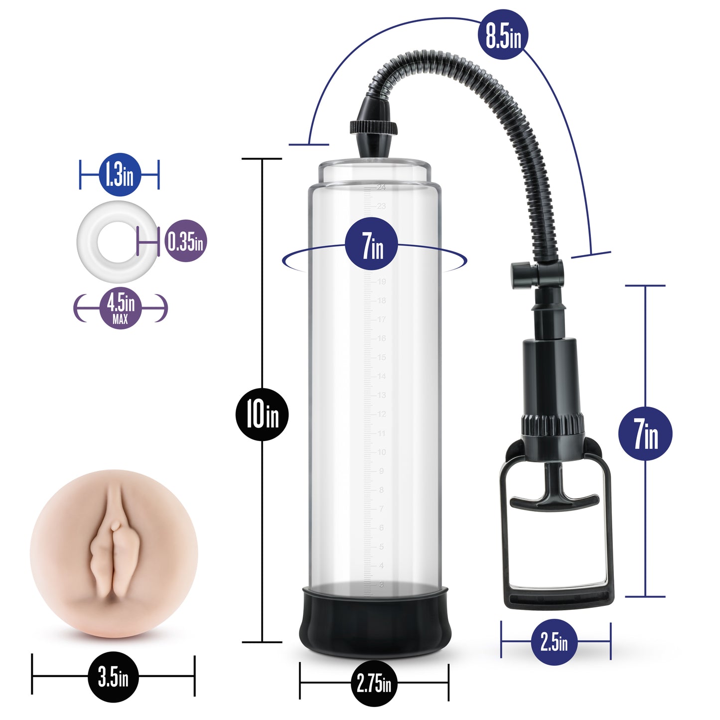 Blush Novelties VX 4 Male Enhancement Pump System - Clear
