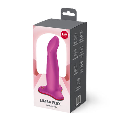 Fun Factory Limba Flex M Bendable Dildo - Magenta - G-Spot and Prostate Massage