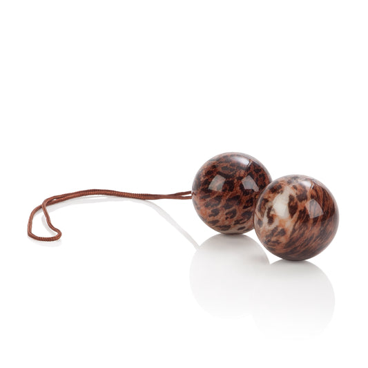 CalExotics Leopard Duo Tone Balls with Sturdy Retrieval Cord – Animal Print
