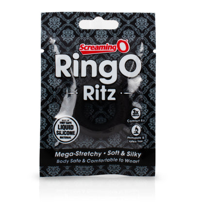 Screaming O RingO Ritz Cockring - Black, Ultra-Soft Liquid Silicone