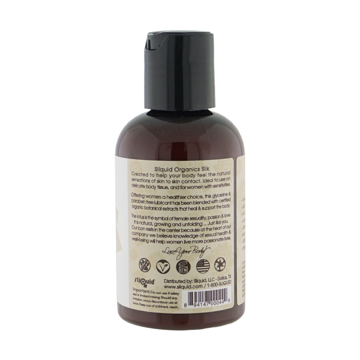 Sliquid Organics Silk Aloe & Silicone Hybrid Personal Lubricant - 4.2 Fl Oz