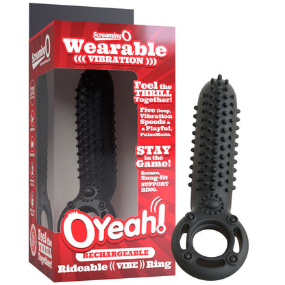 Screaming O Rechargeable O Yeah Silicone Ring - Black