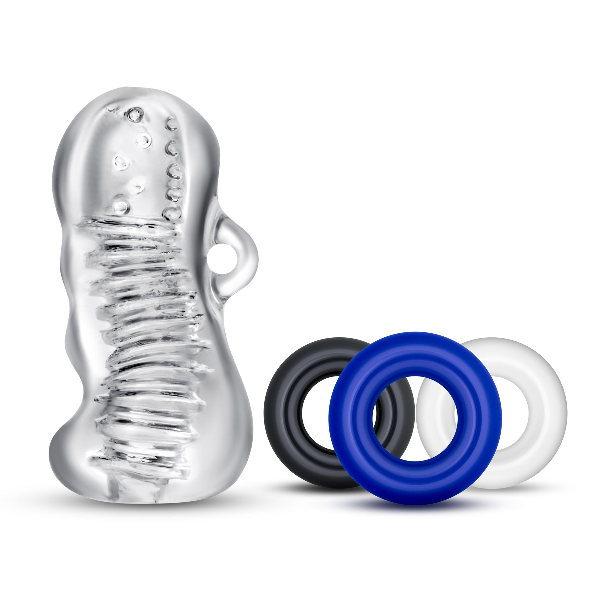 Blush Quickie Kit Jerk Off Stroker with Donut Rings - Clear