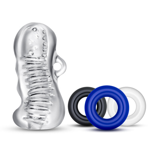 Blush Quickie Kit Jerk Off Stroker with Donut Rings - Clear