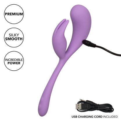CalExotics Elle Liquid Silicone Dual Flicker Vibrator – Purple
