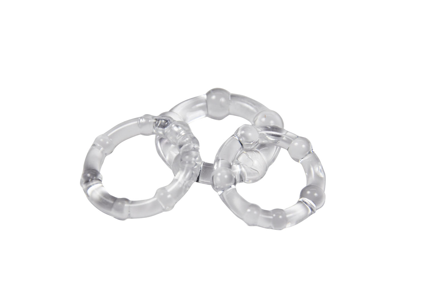 Cloud 9 Novelties Beaded Cockring Combo Pack - Clear - 3 Sizes