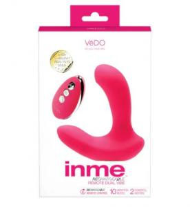 INME Rechargeable Dual Vibrator with Remote - Pink
