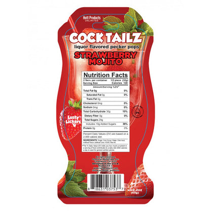 Cocktailz Strawberry Mojito Pecker Pop – Fun Liquor Flavored Candy