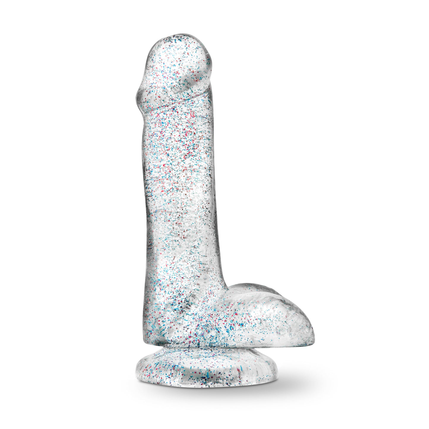 Blush Naturally Yours 6 Inch Glitter Dong - Flexible Suction Cup Toy - Sparkling Clear