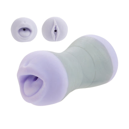 CalExotics Travel Gripper B.J. and Pussy - Dual Ended Masturbator - Gray