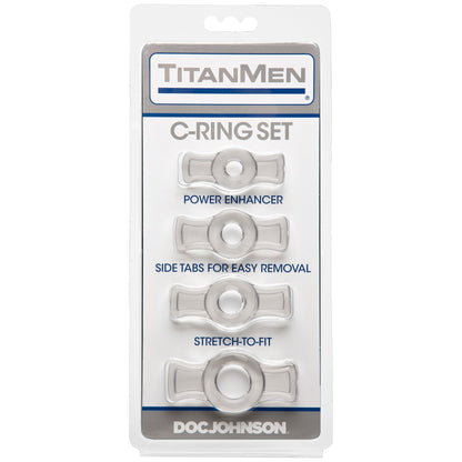 Titanmen Tools Cock Ring Set - Adjustable Clear Rings