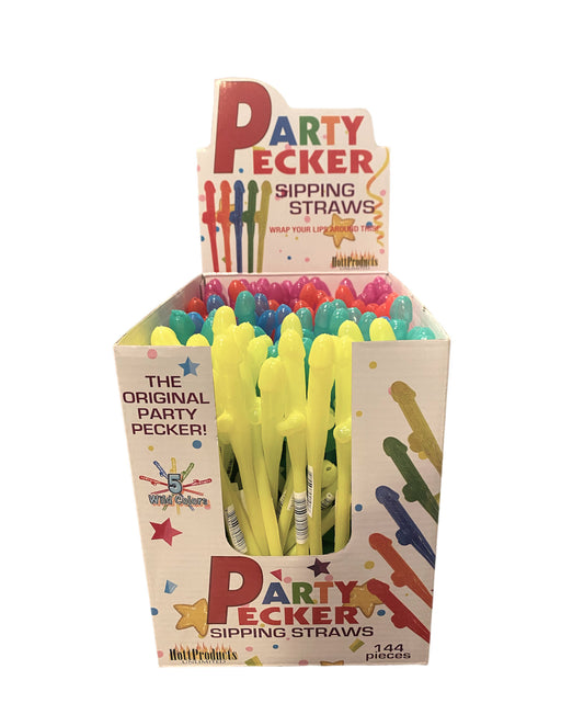 Hott Products Party Pecker Sipping Straws – Assorted Colors, 144 Pcs