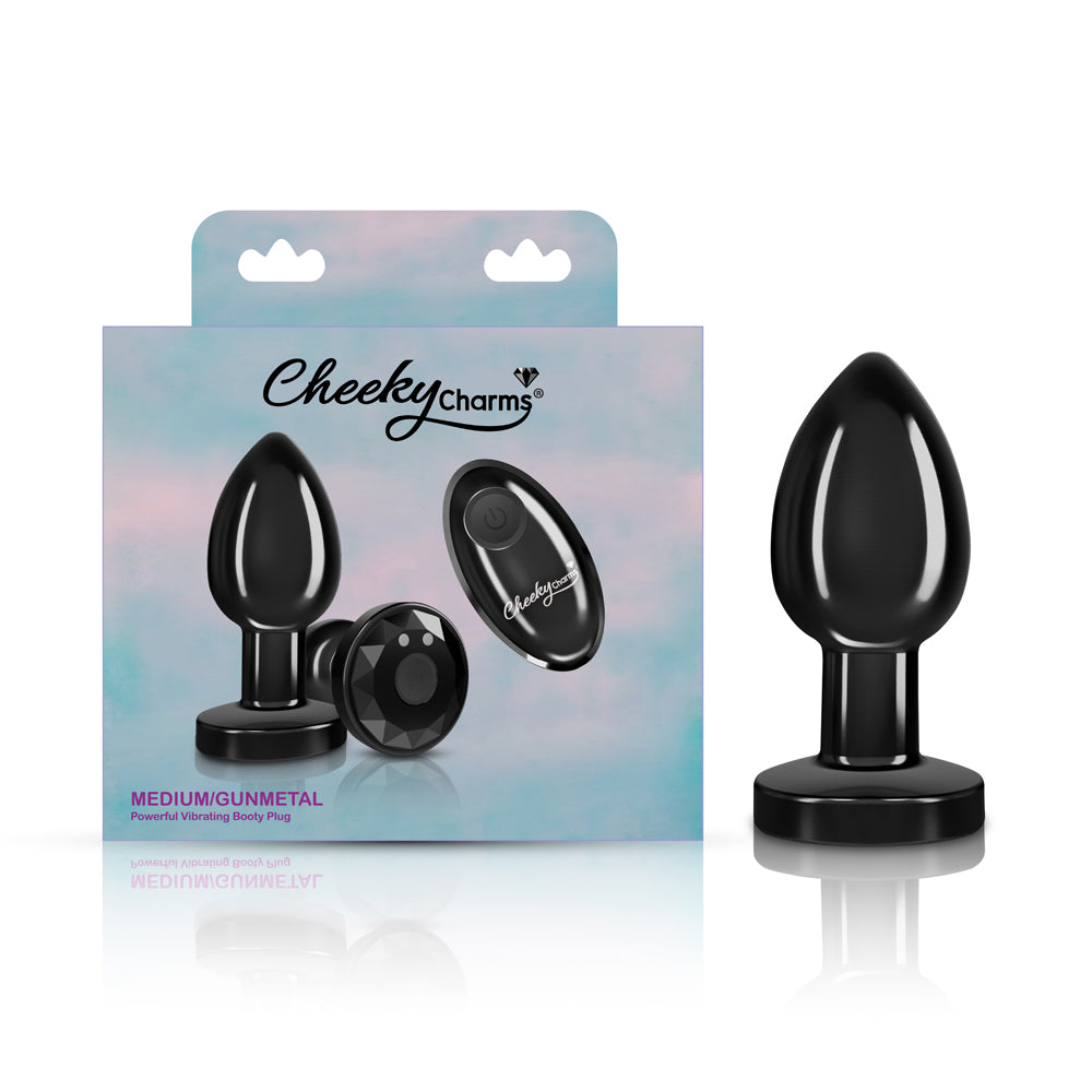 Viben Cheeky Charms Vibrating Medium Anal Plug with Remote Control – Gunmetal