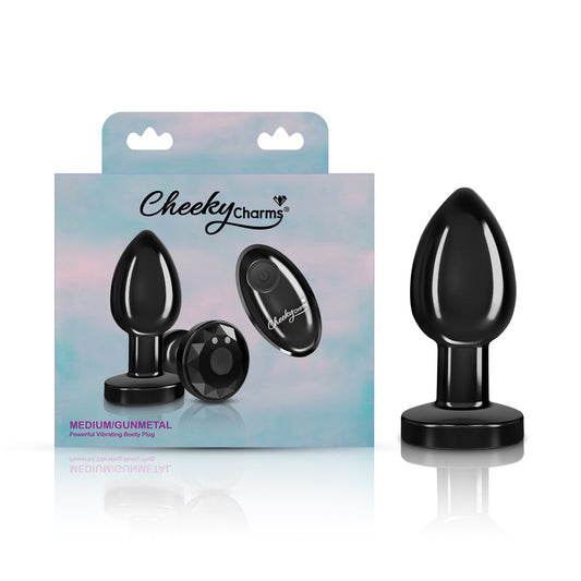 Viben Cheeky Charms Vibrating Medium Anal Plug with Remote Control – Gunmetal