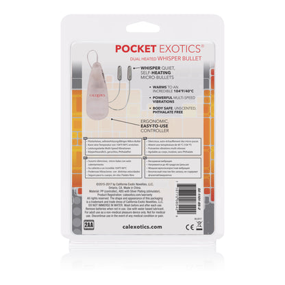 CalExotics Pocket Exotics Dual Heated Whisper Bullets – Silver
