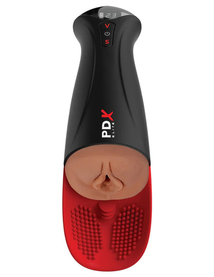 Pipedream PDX Elite Fuck-O-Matic Pro XL - Rechargeable Vibrating Stroker - Brown
