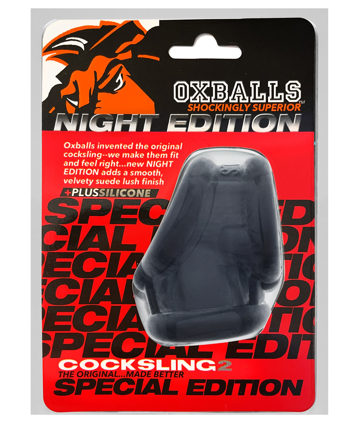 Oxballs Cocksling-2 Sling - Enhancing Cockring and Ball Stretcher - Night Black