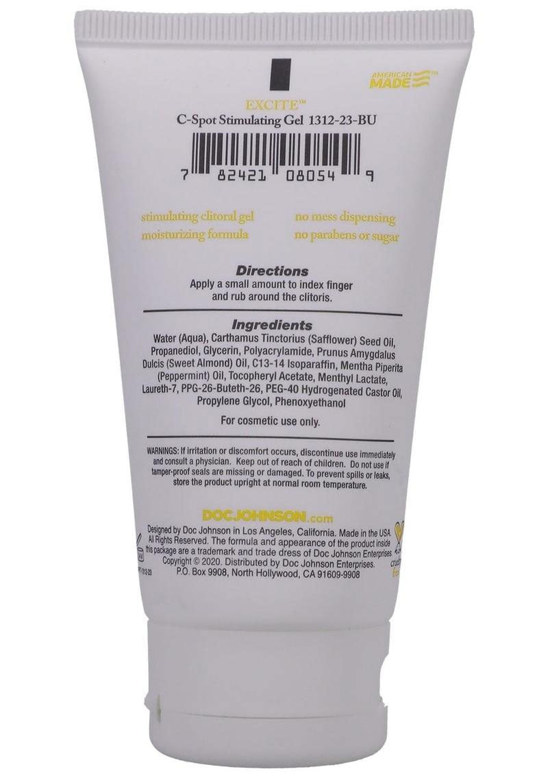 Doc Johnson Intimate Enhancements Excite C-Spot Stimulating Gel - Increases Arousal - 2 Fl. Oz. - Bulk