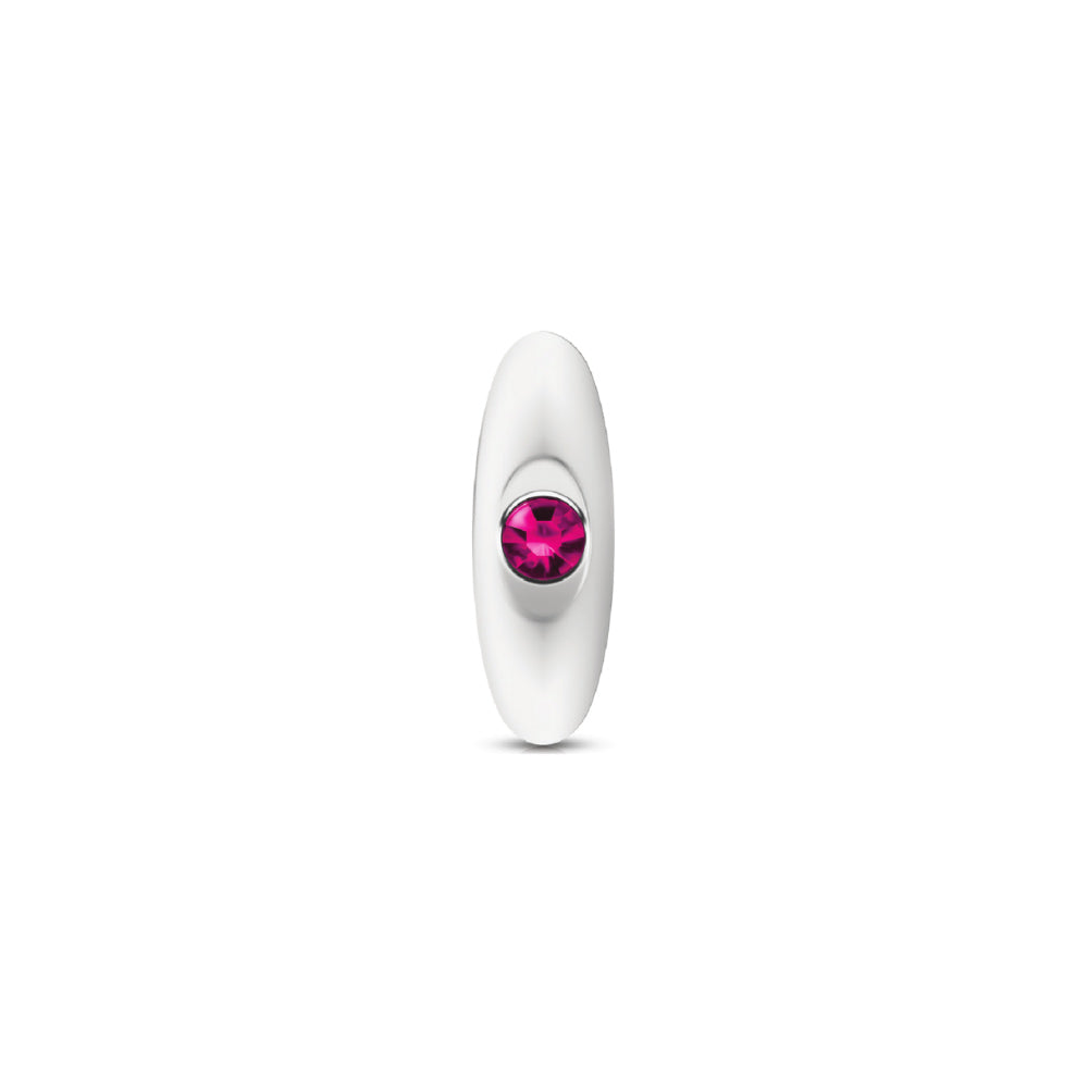 Cheeky Charms Silver Anchor Buttplug Kit - Teardrop Anal Plug with Interchangeable Gemstone Bases - Clear Iridescent and Bright Pink