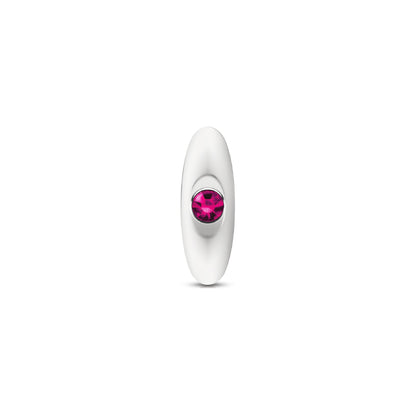 Cheeky Charms Silver Anchor Buttplug Kit - Teardrop Anal Plug with Interchangeable Gemstone Bases - Clear Iridescent and Bright Pink